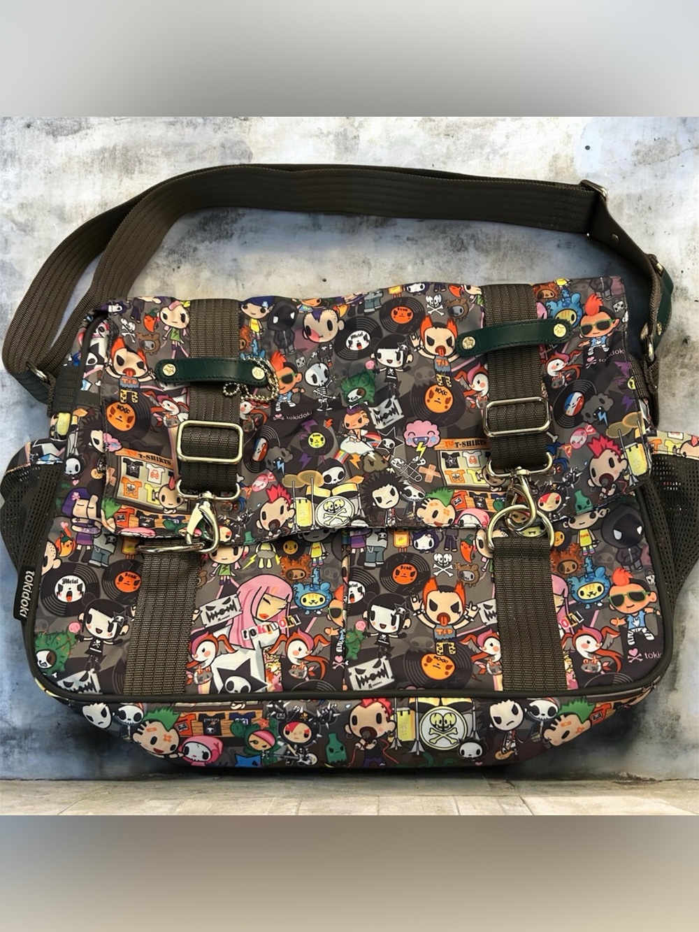 Tokidoki LeSportsac Creativa Concerto Punk Messenger Bag Purse EUC Goth Kawaii